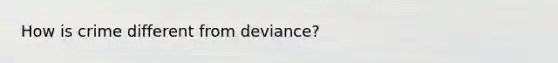 How is crime different from deviance?