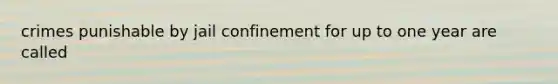 crimes punishable by jail confinement for up to one year are called