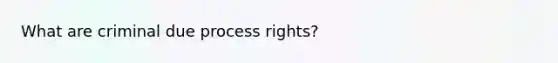 What are criminal due process rights?