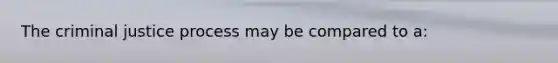The criminal justice process may be compared to a: