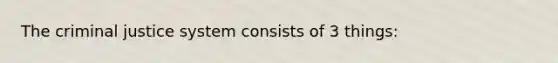 The criminal justice system consists of 3 things: