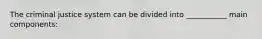 The criminal justice system can be divided into ___________ main components: