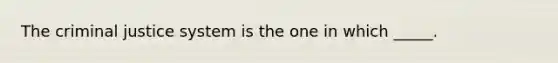 The criminal justice system is the one in which _____.