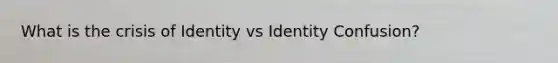 What is the crisis of Identity vs Identity Confusion?