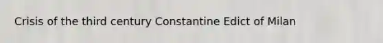 Crisis of the third century Constantine Edict of Milan
