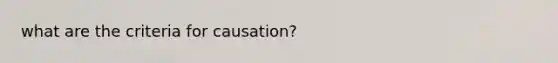 what are the criteria for causation?