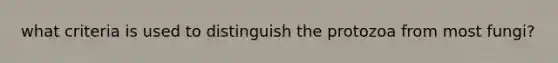 what criteria is used to distinguish the protozoa from most fungi?