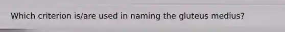 Which criterion is/are used in naming the gluteus medius?