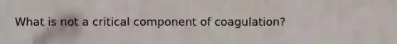 What is not a critical component of coagulation?