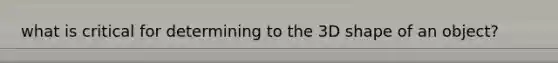 what is critical for determining to the 3D shape of an object?