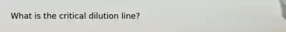What is the critical dilution line?