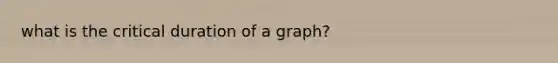 what is the critical duration of a graph?