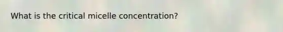 What is the critical micelle concentration?