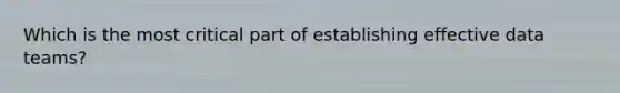 Which is the most critical part of establishing effective data teams?