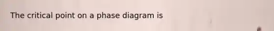 The critical point on a phase diagram is