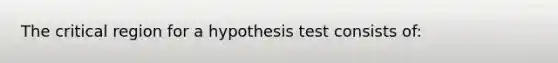 The critical region for a hypothesis test consists of: