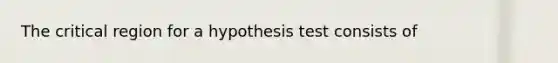 The critical region for a hypothesis test consists of