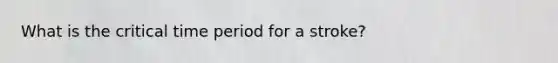 What is the critical time period for a stroke?