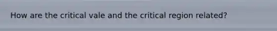 How are the critical vale and the critical region related?