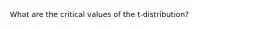 What are the critical values of the t-distribution?