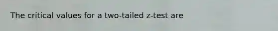 The critical values for a two-tailed z-test are