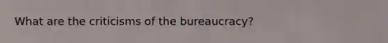 What are the criticisms of the bureaucracy?