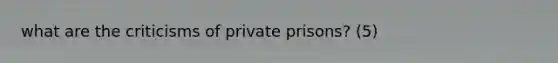 what are the criticisms of private prisons? (5)