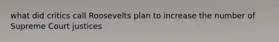 what did critics call Roosevelts plan to increase the number of Supreme Court justices