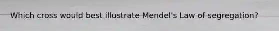 Which cross would best illustrate Mendel's Law of segregation?