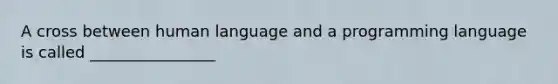 A cross between human language and a programming language is called ________________