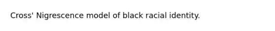 Cross' Nigrescence model of black racial identity.