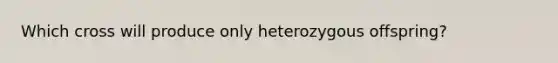 Which cross will produce only heterozygous offspring?