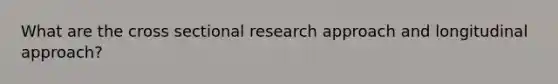 What are the cross sectional research approach and longitudinal approach?