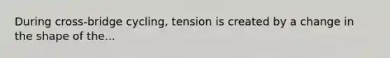 During cross-bridge cycling, tension is created by a change in the shape of the...