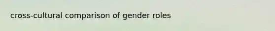 cross-cultural comparison of <a href='https://www.questionai.com/knowledge/kFBKZBlIHQ-gender-roles' class='anchor-knowledge'>gender roles</a>