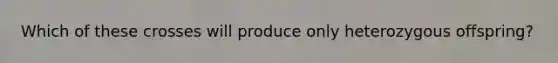 Which of these crosses will produce only heterozygous offspring?