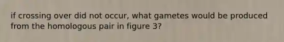 if crossing over did not occur, what gametes would be produced from the homologous pair in figure 3?