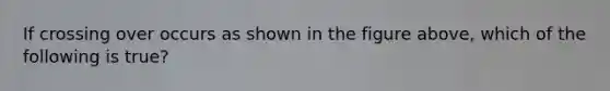 If crossing over occurs as shown in the figure above, which of the following is true?