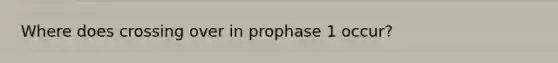 Where does crossing over in prophase 1 occur?