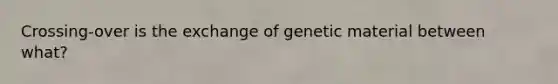 Crossing-over is the exchange of genetic material between what?