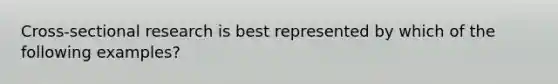 Cross-sectional research is best represented by which of the following examples?