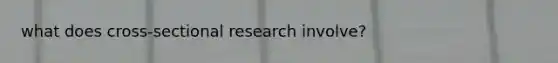 what does cross-sectional research involve?