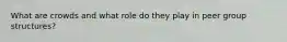 What are crowds and what role do they play in peer group structures?