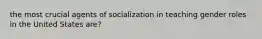 the most crucial agents of socialization in teaching gender roles in the United States are?