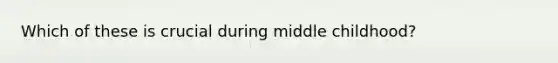 Which of these is crucial during middle childhood?