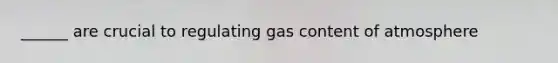 ______ are crucial to regulating gas content of atmosphere