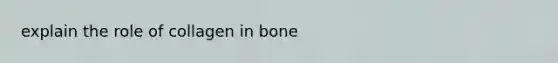 explain the role of collagen in bone