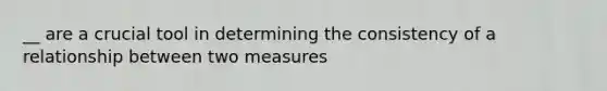 __ are a crucial tool in determining the consistency of a relationship between two measures