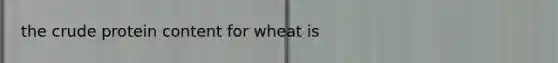 the crude protein content for wheat is