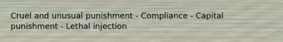 Cruel and unusual punishment - Compliance - Capital punishment - Lethal injection